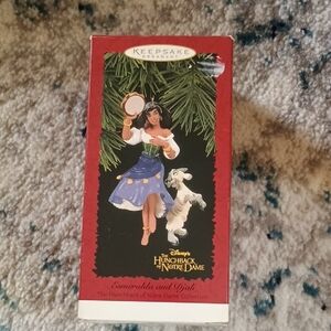 Disney Keepsake Ornament with Esmeralda And Djali Christmas Orn. 90s Retro